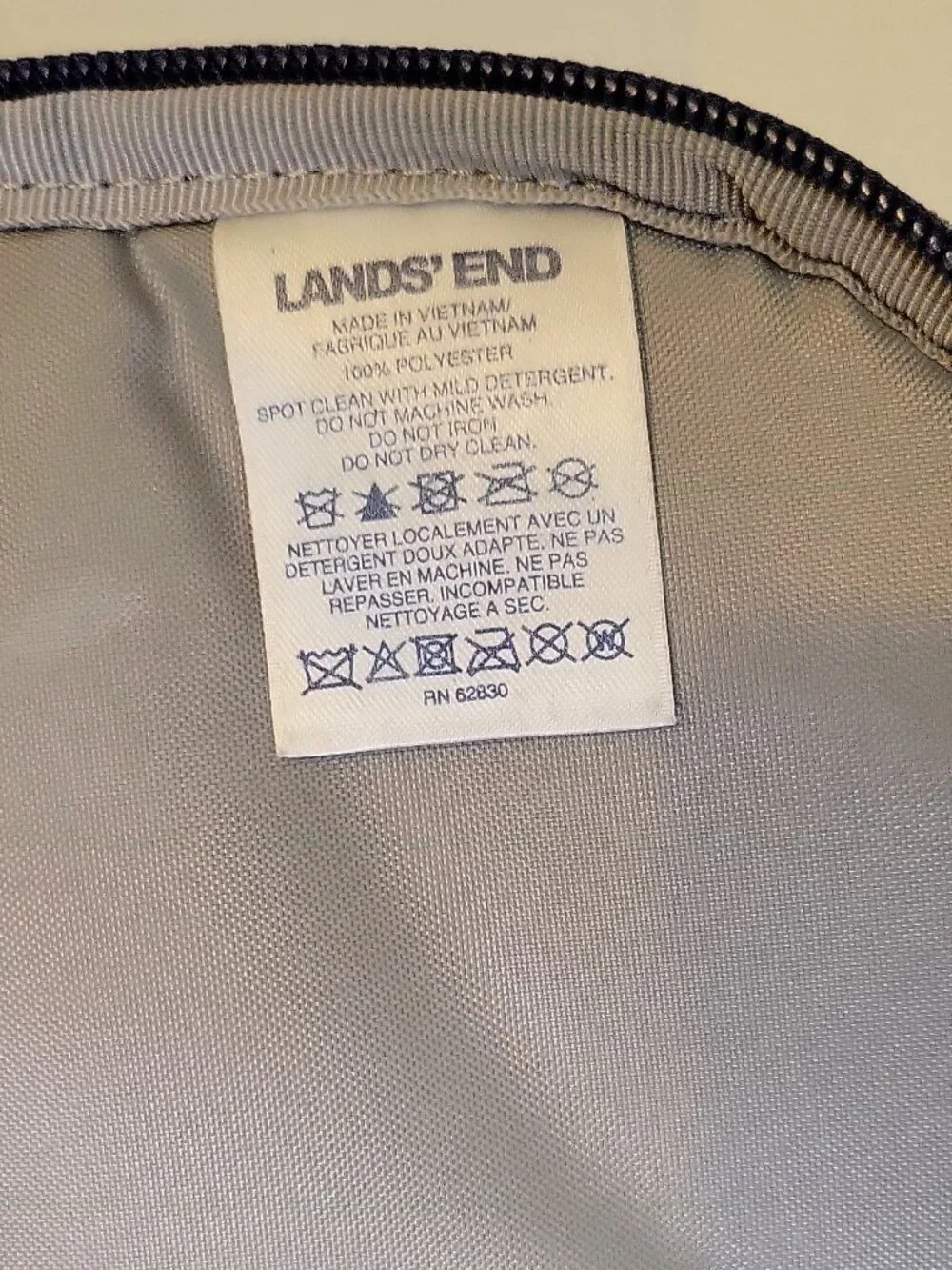 Lands' End Kids Backpack, Large, Blue, Pockets, Nametag, Waist Belt, Camo Laptop